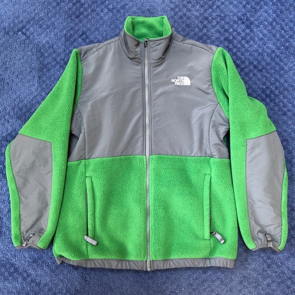 Girls North Face Denali Fleece Jacket Green XL